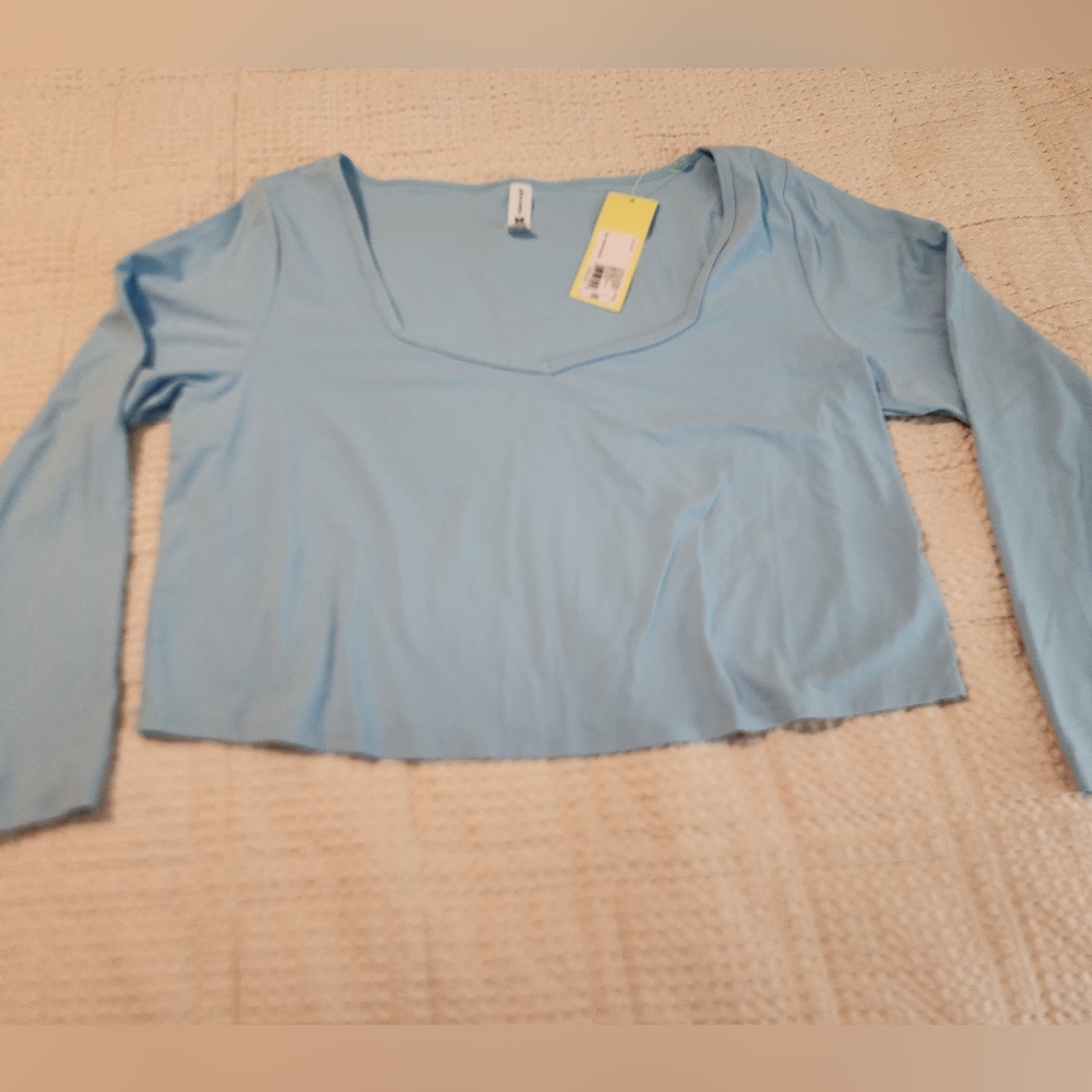 All In Motion Light Blue Women's Yoga Workout Top Layering 2X Balletcore